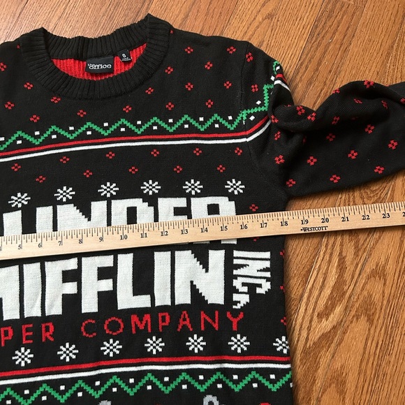DUNDER MIFFLIN The Office Christmas Ugly Sweater Black Knit Size unisex Small - Picture 5 of 5